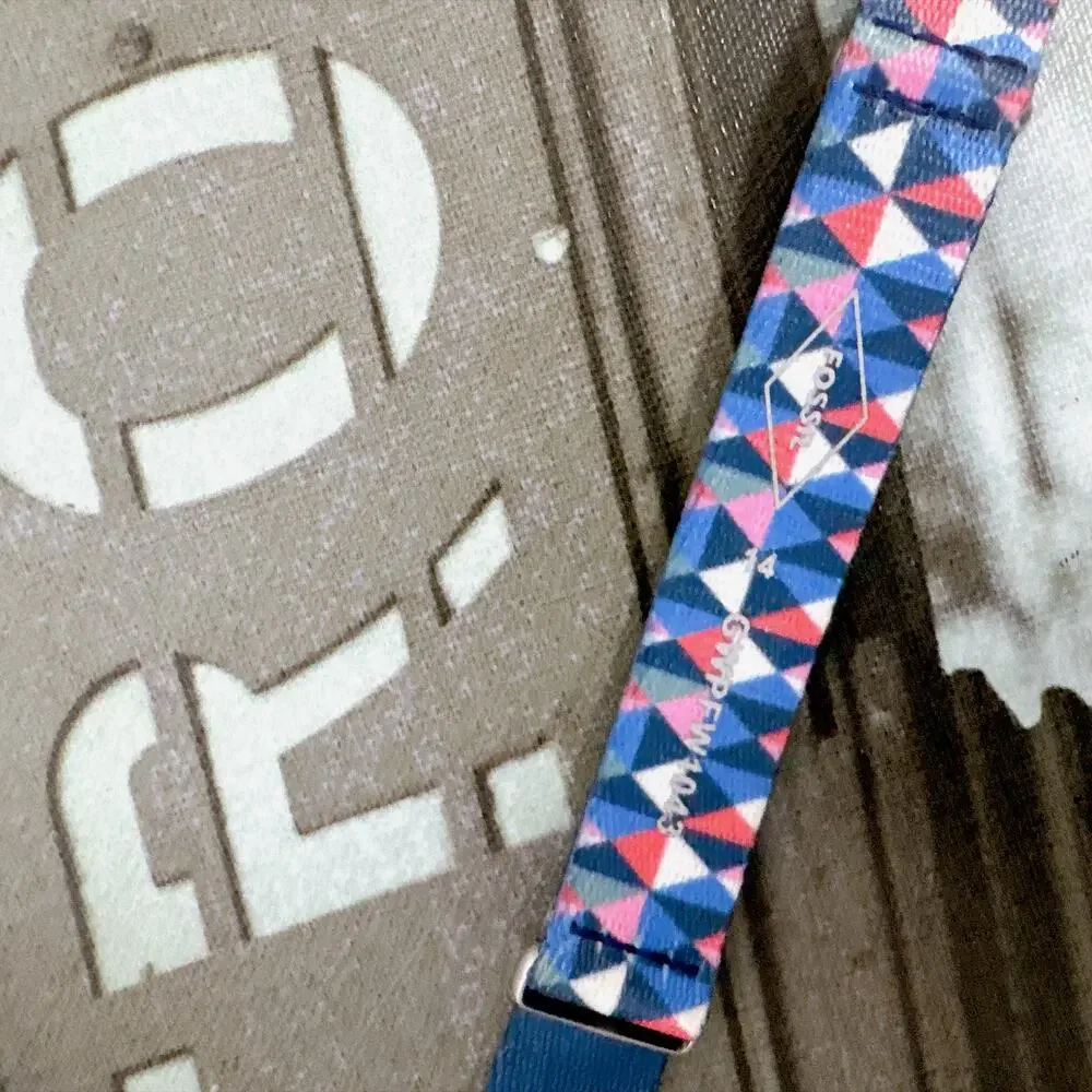Fossil Blue Harlequin Canvas Watch Strap, Style GWPPW1043